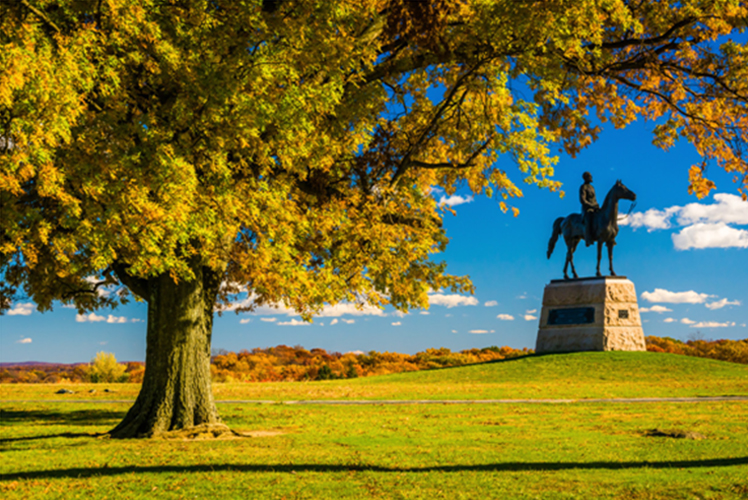 The Gettysburg National Battlefield in  Gettysburg, Pennsylvania