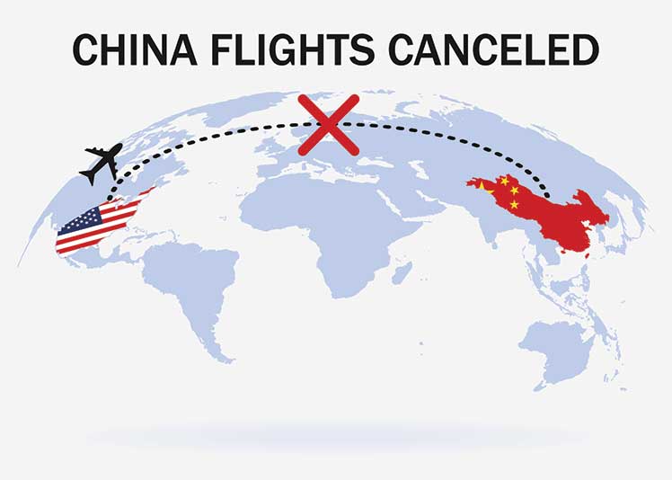Leading North American airlines Cancel Flights to China